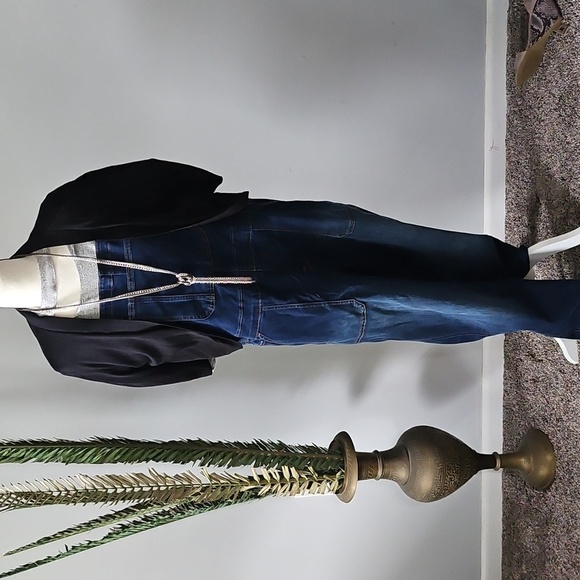 J. Crew Factory Dark Wash Skinny Overalls NWT - Picture 4 of 16